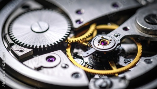 Wallpaper Mural Watch gears align with precision in mechanical macro view Torontodigital.ca