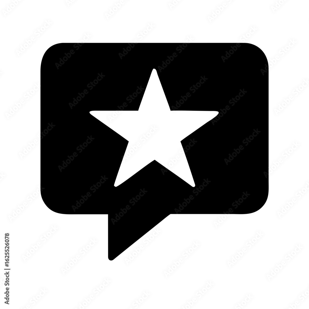 Obraz premium Message star solid icon vector illustration