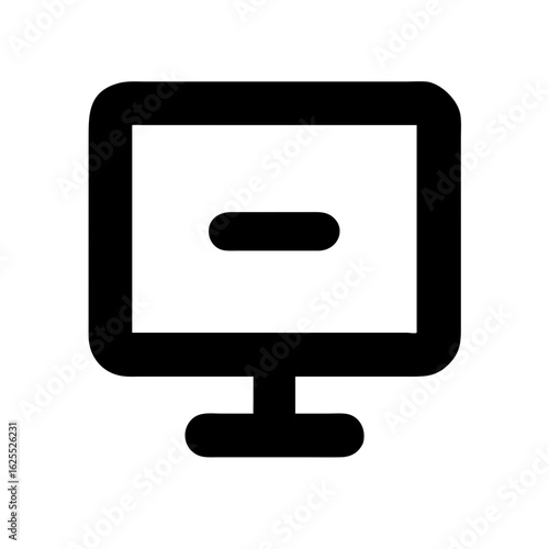 Monitor minus solid icon vector illustration
