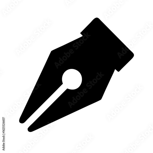 Pen nib solid icon vector illustration