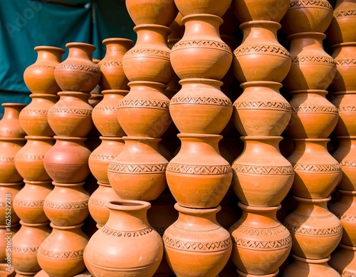 Stacked terracotta pots