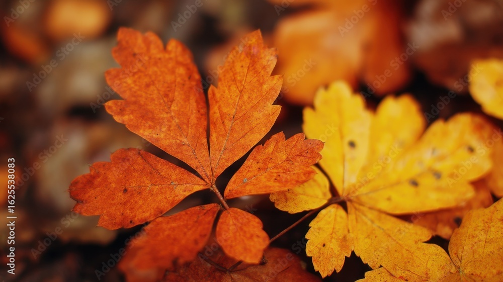 A solitary leaf lying on the ground, symbolizing nature and abandonment - Chaos A solitary leaf lying on the ground, symbolizing nature and abandonment - Chaos