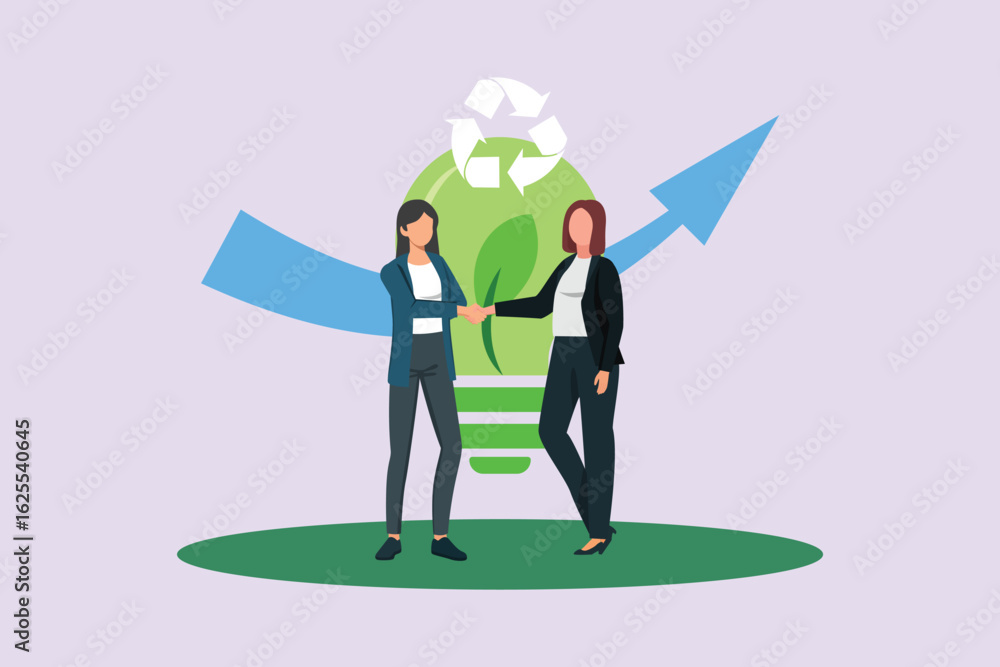 Obraz premium Sustainability Business Concept. Colored flat vector illustration isolated