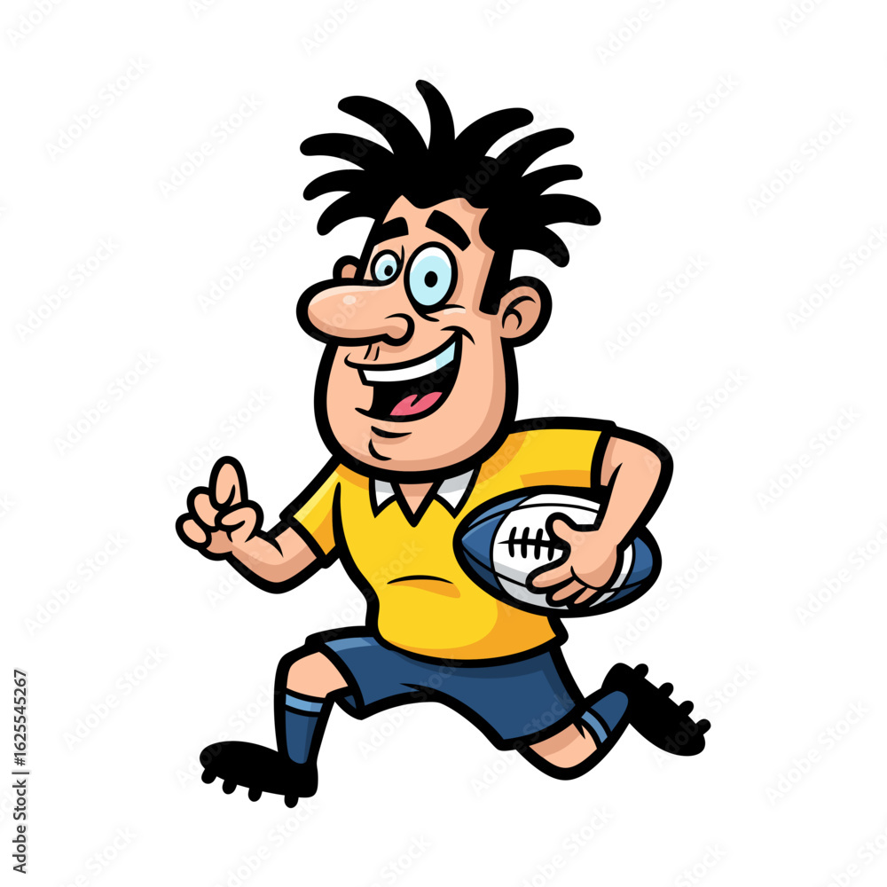 Obraz premium Animated Player Running with Ball