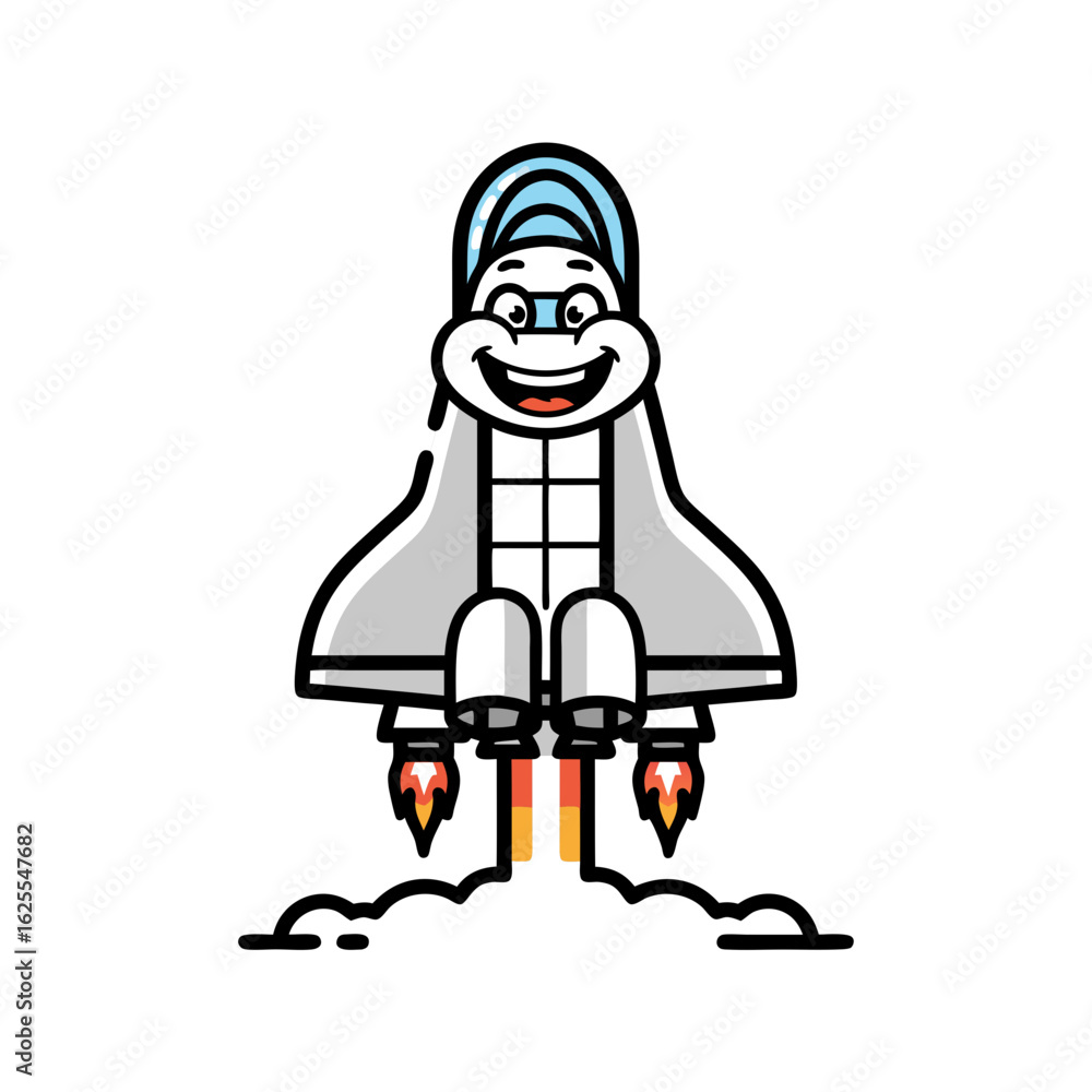 Fototapeta premium Happy Animal in Space Vehicle Launching