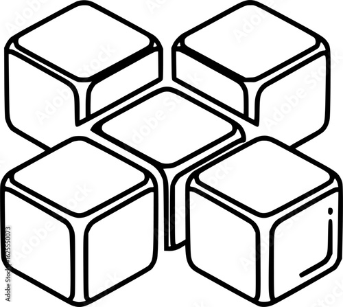 Paneer cubes outline icon vector
