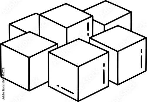 Paneer cubes outline icon vector
