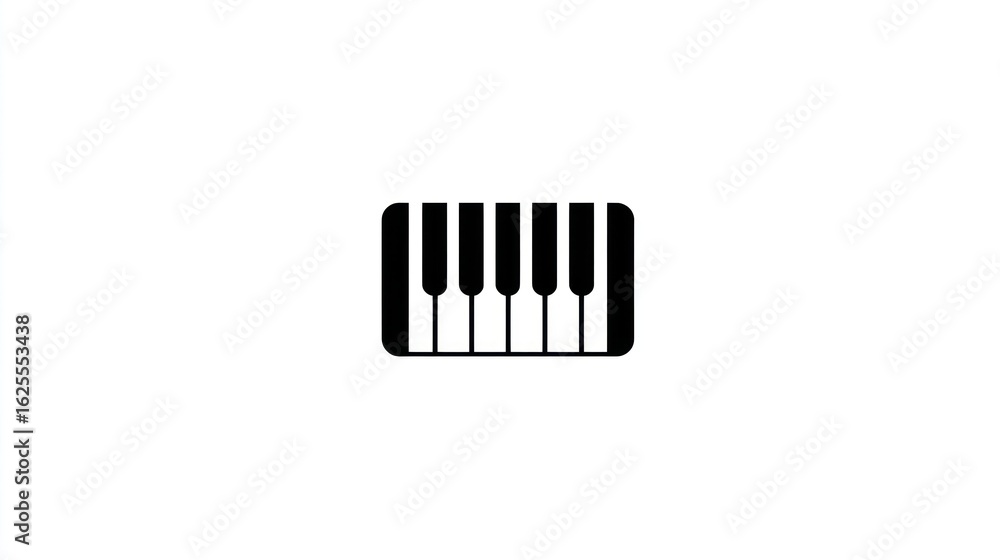 Simple graphic of a keyboard with black and white keys, isolated on white Simple graphic of a keyboard with black and white keys, isolated on white