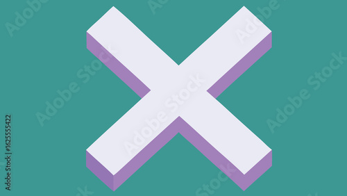 Flat style check mark and cross symbols for approval and rejection