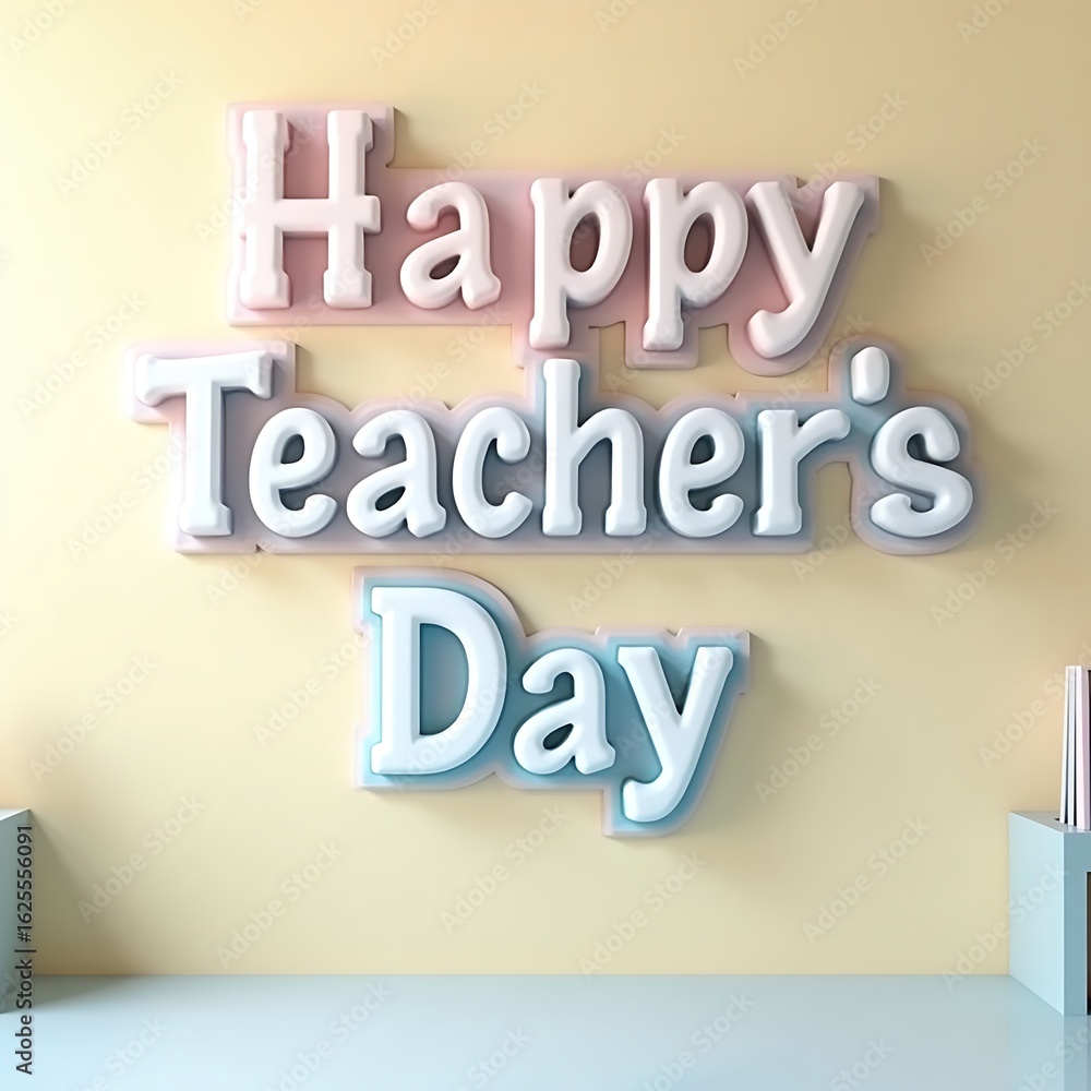 3D Teacher’s Day Appreciation holiday sale text and colorful design letters 3D Teacher’s Day Appreciation holiday sale text and colorful design letters