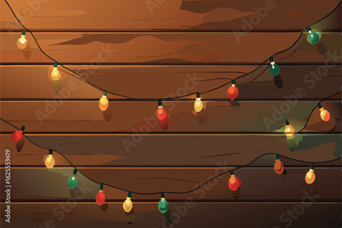 soft glowing strands of christmas lights draped a.eps