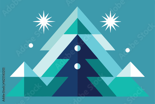 stylized christmas tree shapes layered in abstract (1).eps
