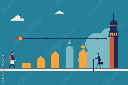 timeline infographic of architectural drawing proc.eps