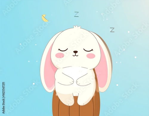 Cute bunny sleeping