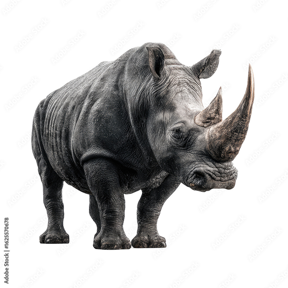 Obraz premium Gray rhinoceros, detailed portrait