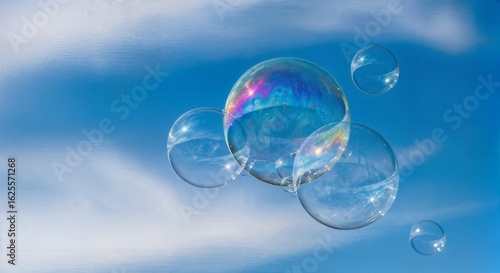 Wallpaper Mural Floating Soap Bubbles Against Clear Blue Sky Torontodigital.ca