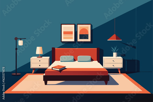 vector mockup of a bedroom furniture catalog page .eps