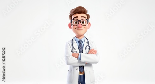 Confident Medical Professional 3D Render Illustration