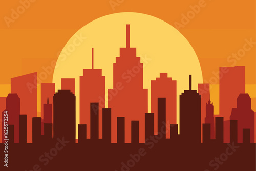 vector of city skyline at golden hour   (1).eps