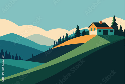 hillside property with tiered landscape layout  .eps