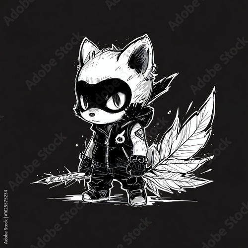 The Masked Raccoon Rogue: A Monochrome Adventure