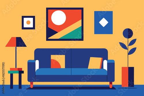 living room with bold abstract wall art   (1).eps