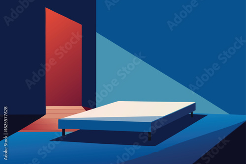 minimal room with a mattress on the floor   (1).eps