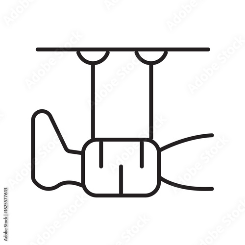 Single icon of foot rehabilitation, for physical therapy, recovery, or orthopedic care visuals. Editable stroke vector illustration.