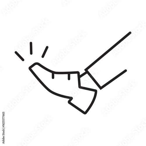 Single icon of a foot sprain, ideal for medical, orthopedic, or recovery visuals. Editable stroke vector illustration.