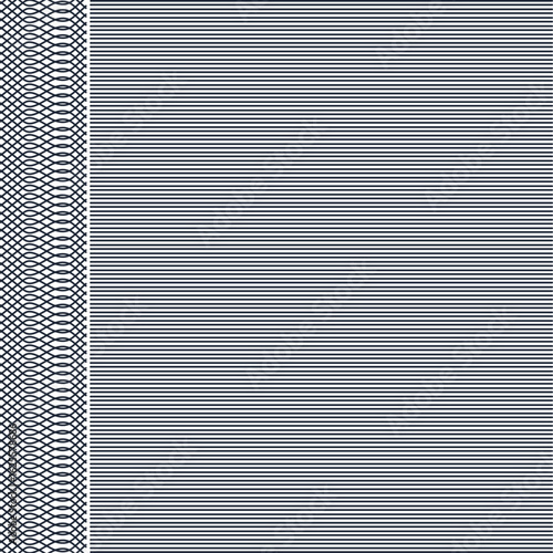 Striped dense texture with horizontal lines and mesh area on the side.