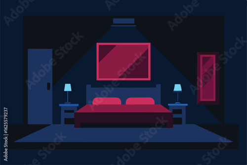 moody dark toned bedroom vector with dramatic ligh (1).eps