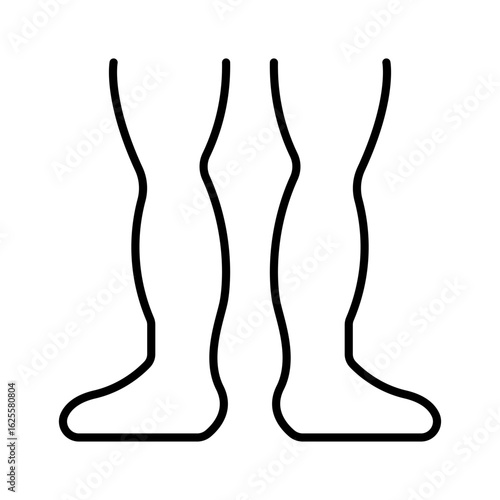 Single icon showing legs and feet, suitable for anatomy, mobility, or health visuals. Editable stroke vector illustration.