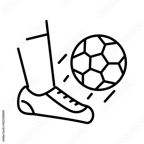 Single icon of a person playing soccer, ideal for sports, fitness, or activity concepts. Editable stroke vector illustration.