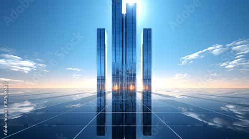 3d render of a modern building