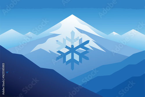 snow background with overlapping snowflake shapes.eps