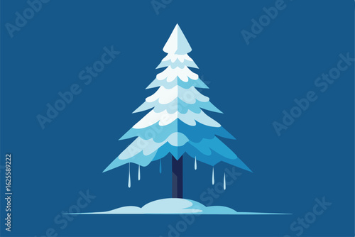 vector clipart of a snowy christmas tree with fro (1).eps