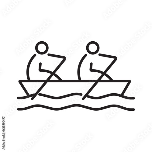 A single icon showing winter swimming in outline style, symbolizing cold water sport activity. Editable stroke vector illustration.