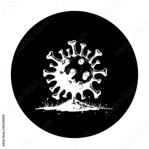 Conceptual depiction of a coronavirus cell growth a symbol of pandemic and global crisis its impact