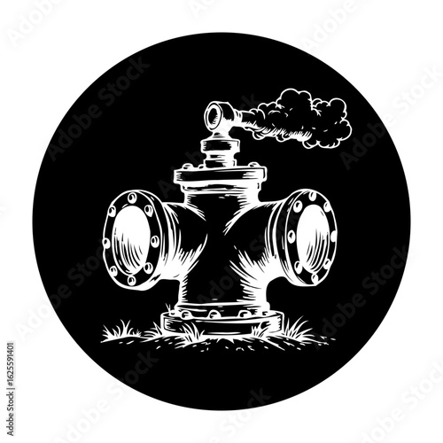 Industrial valve spewing pollution into the atmosphere a stark reminder of environmental concerns regarding industrial activity and its impact