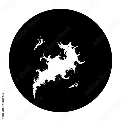Abstract swirling white smoke effect on black background creates a visually striking and mysterious ambiance that captures attention