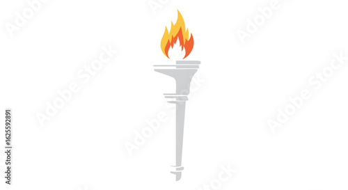 Illuminating ideals: A symbolic torch with vibrant flames against minimalist backdrop providing a focal point conveying inspiration