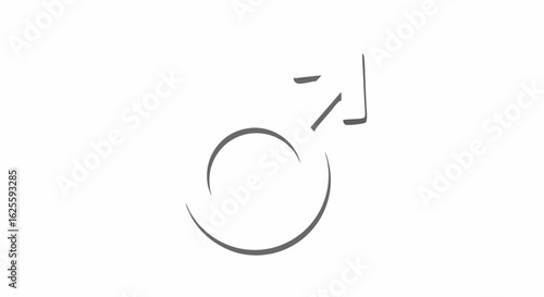 Stylized Depiction of the Male Gender Symbol Emphasizing Simplicity and Modern Design Aesthetics with Minimalist Brushstrokes and Clean Presentation