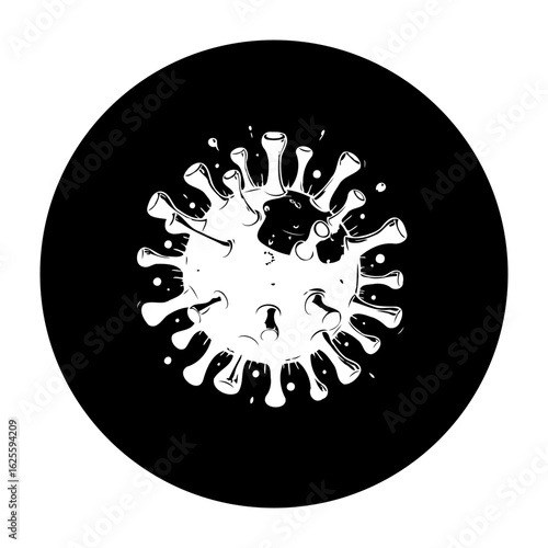 Vector illustration of coronavirus pathogen depicting the microscopic appearance of deadly viral infection spread across global population