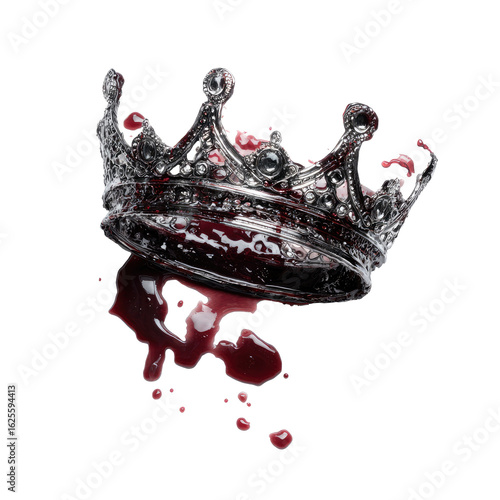 Crown stained with crimson liquid