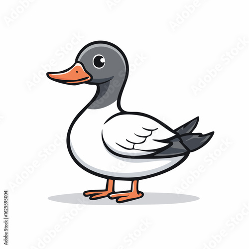 Charming duck cartoon illustration with a friendly gaze and detailed features creates a warm appeal