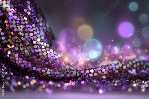 Purple Sequins Fabric Background Design