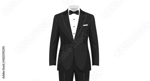 Elegant Black Tuxedo with Bow Tie for Formal Occasions Depicting Refined Style 78153426