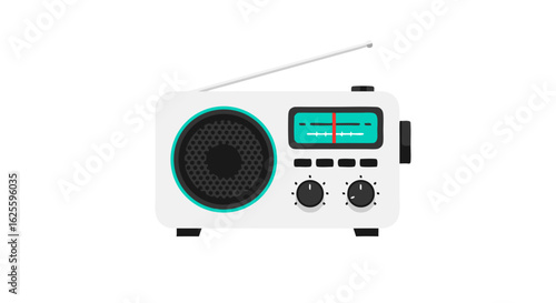 Retro Radiance: A Vintage Vector Radio Illustration Embodying Nostalgia and Simplicity in Design, Isolated on a Clean White Backdrop