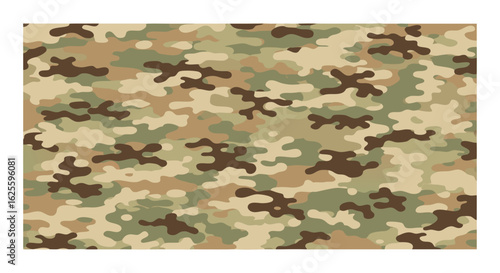 Seamless camouflage pattern with earthy green and brown tones, suitable for apparel and textile background design usage that stands out visually