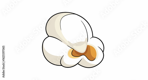 Delightful Popcorn Piece: A Simple Yet Appetizing Vector Illustration Design Element